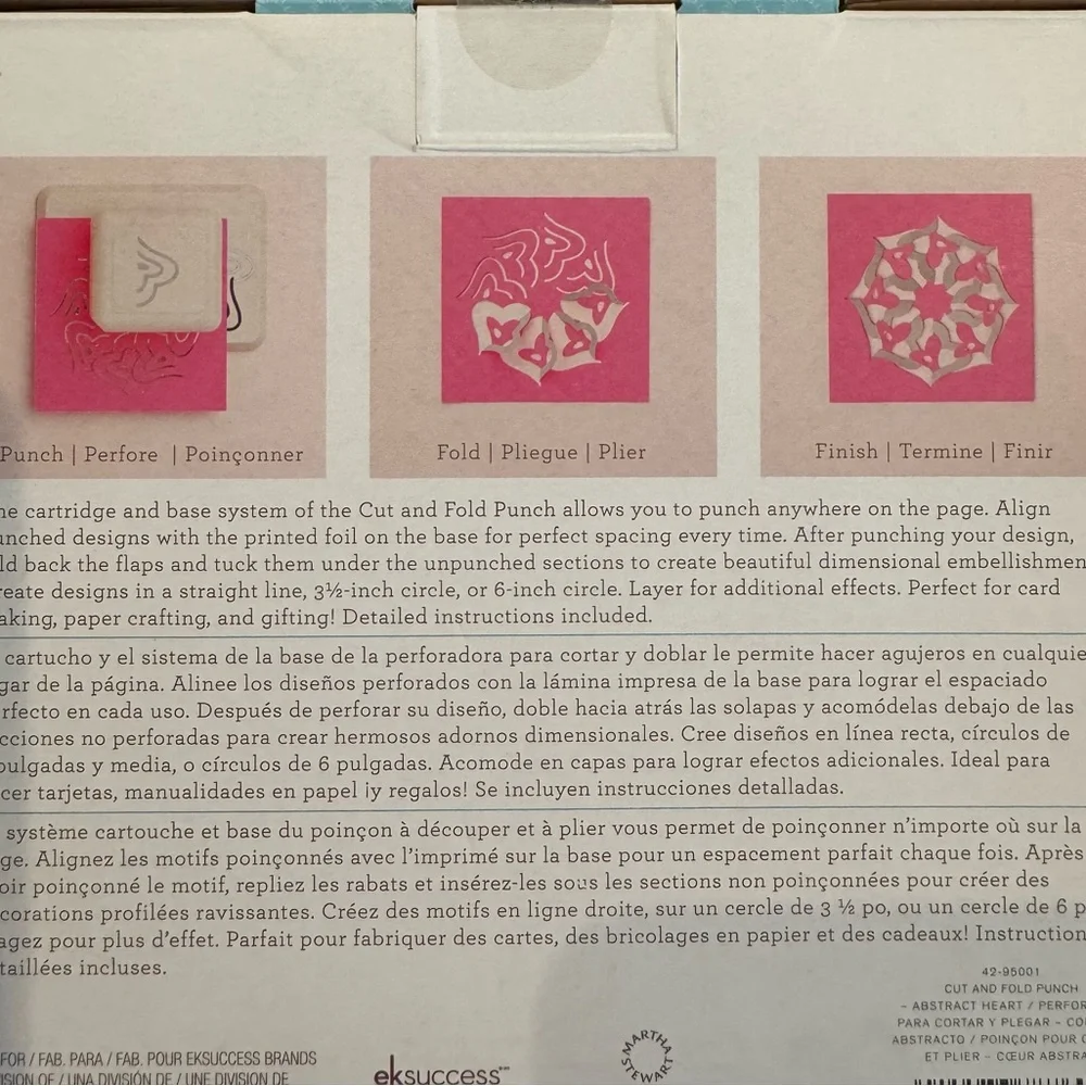 NEW Martha Stewart Crafts Cut and Fold Punch 42-95001 Rare Abstract Heart Punch